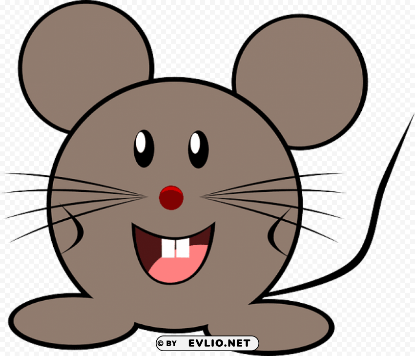 Smiling Mouse Isolated Element On Transparent PNG