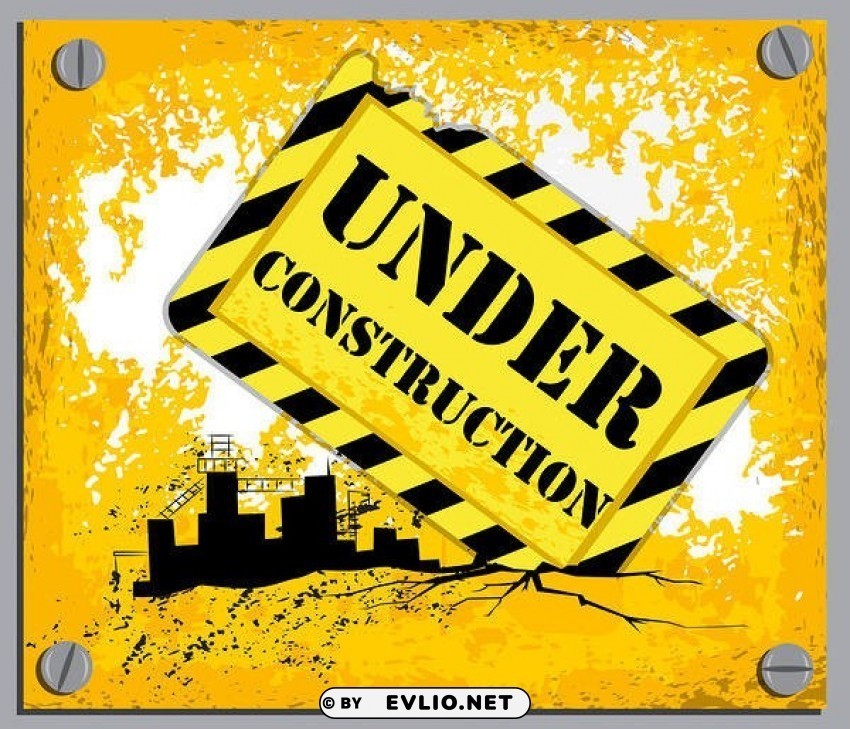 yellow under construction PNG transparent pictures for projects