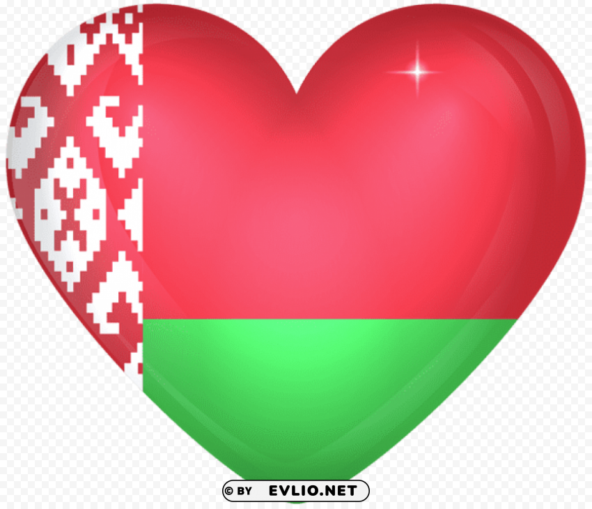 belarus large heart flag Transparent picture PNG