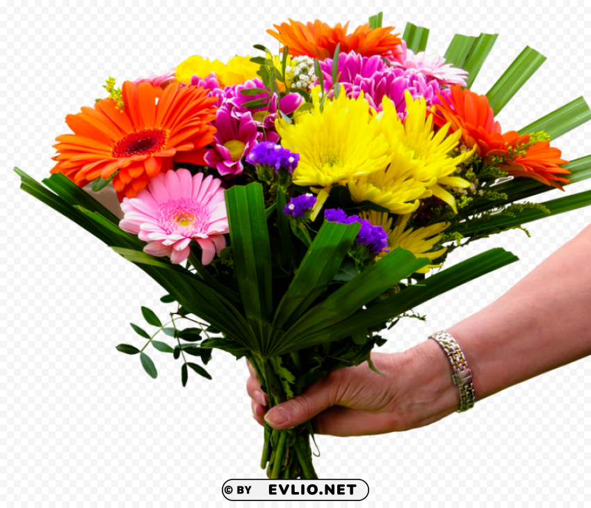 PNG image of bouquet of flowers PNG Isolated Design Element with Clarity with a clear background - Image ID ea0a8e10