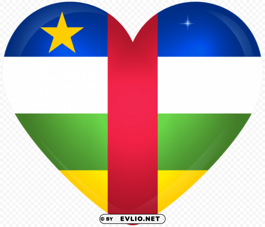 central african republic large heart flag Transparent PNG images set