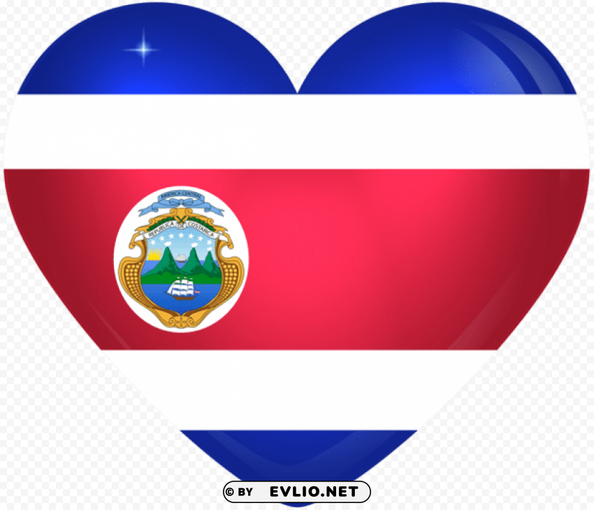 costa rica large heart flag PNG transparent photos comprehensive compilation