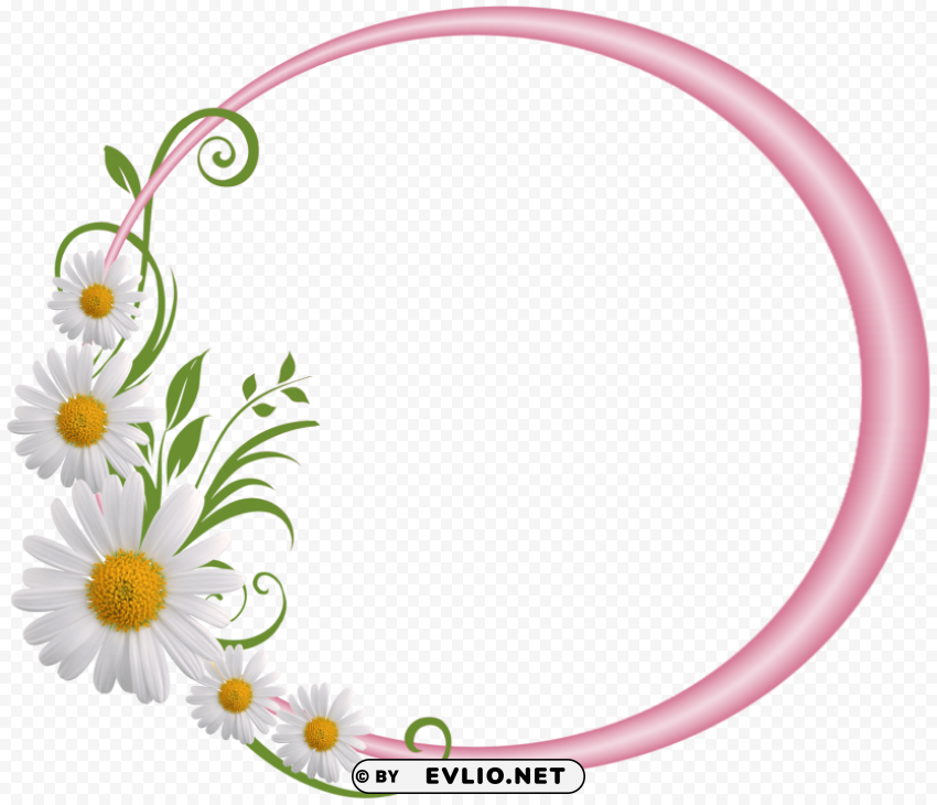 floral round frame Transparent picture PNG