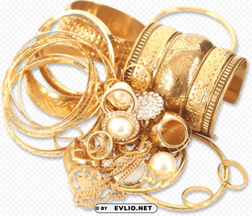 gold jewelry Isolated Object on HighQuality Transparent PNG
