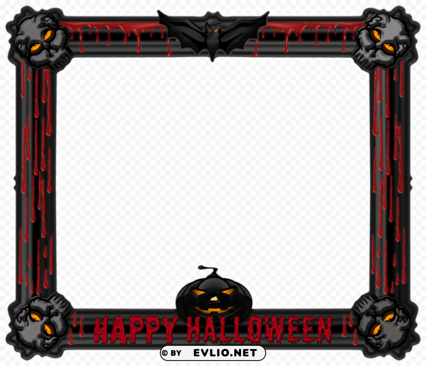 Halloween Blackframe PNG With Clear Isolation On Transparent Background