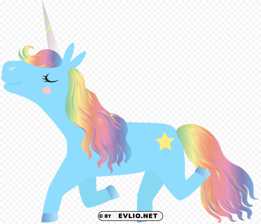 Rainbow Pony Transparent Clean Background Isolated PNG Design