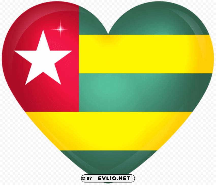 togo large heart flag Free PNG images with alpha channel set