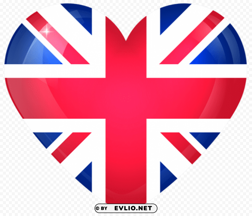 united kingdom large heart flag Isolated Graphic on Transparent PNG