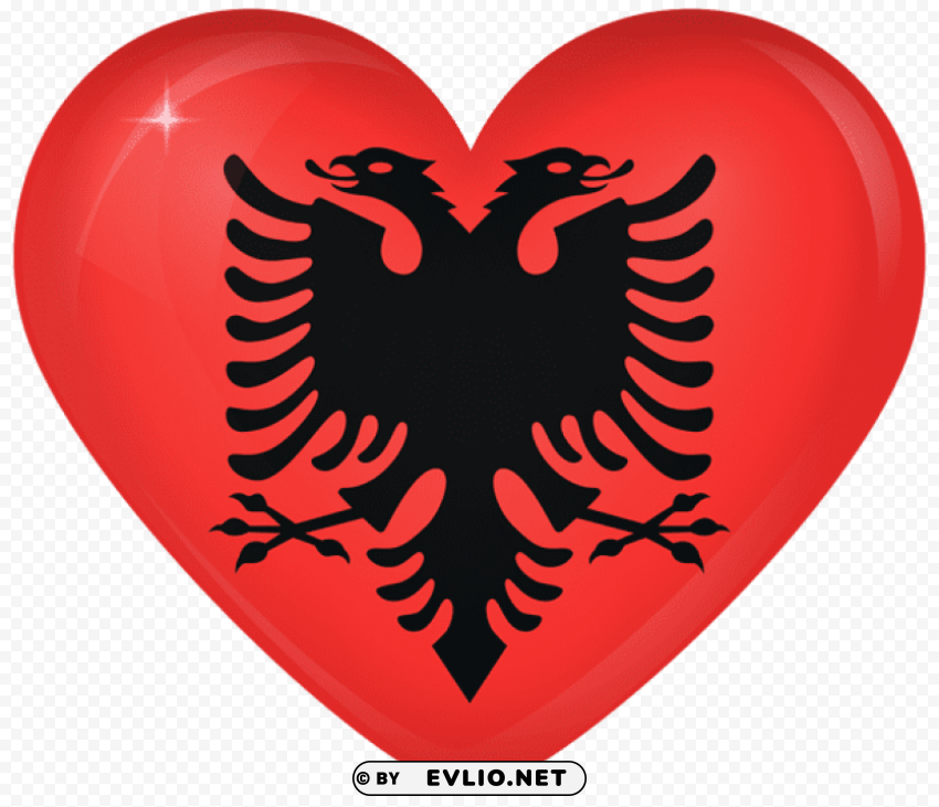 albania large heart flag PNG graphics