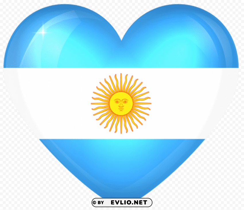 argentina large heart flag PNG graphics with clear alpha channel selection