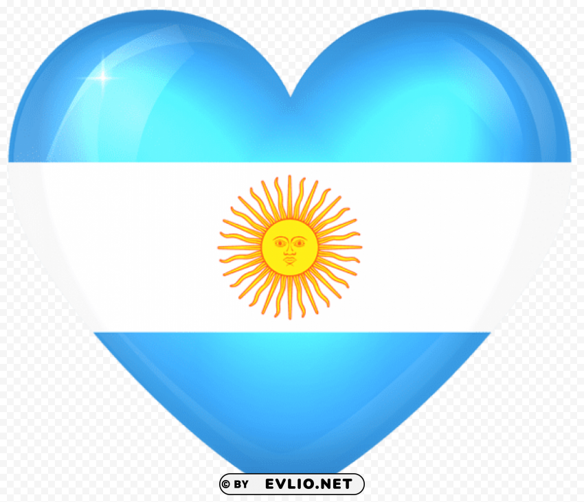 Argentina Large Heart Flag PNG Graphics With Clear Alpha Channel Selection