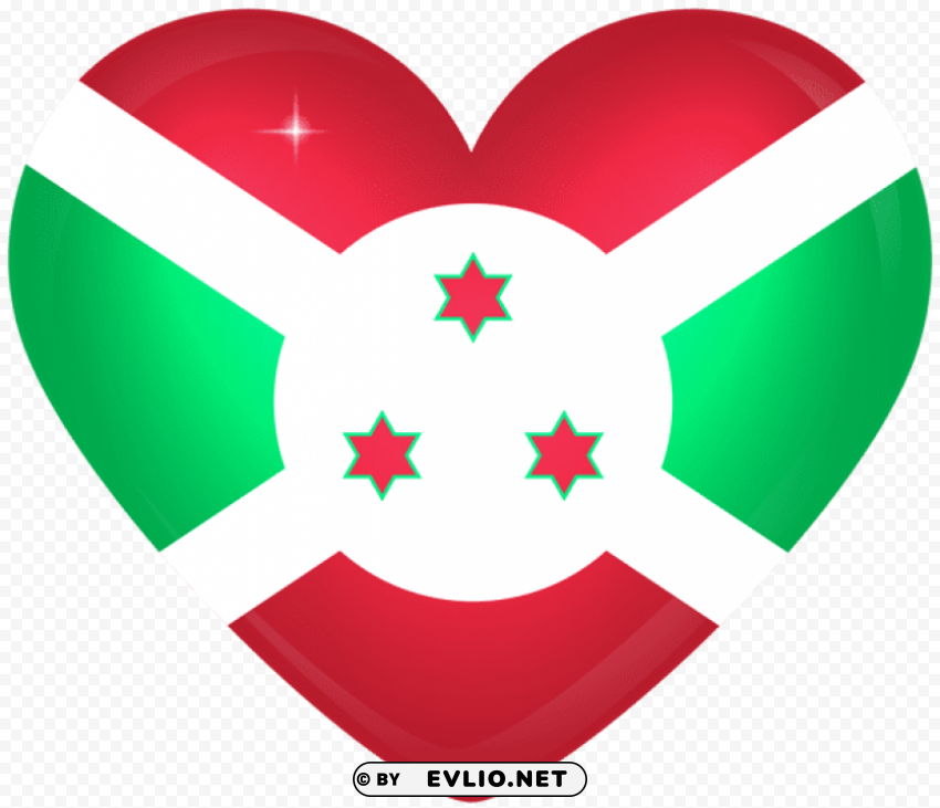 burundi large heart flag Transparent PNG download