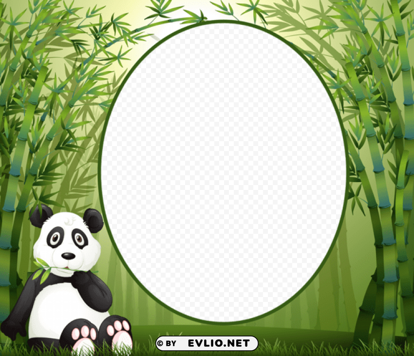 child frame with cute panda PNG Image Isolated with Transparent Clarity