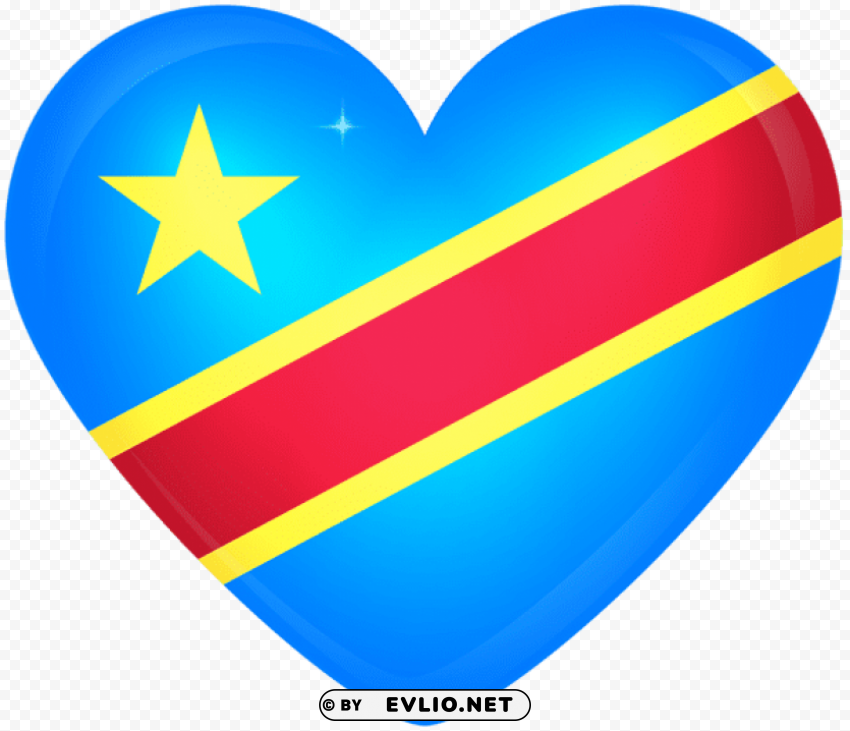 democratic republic of the congo large heart flag High-resolution PNG images with transparency wide set