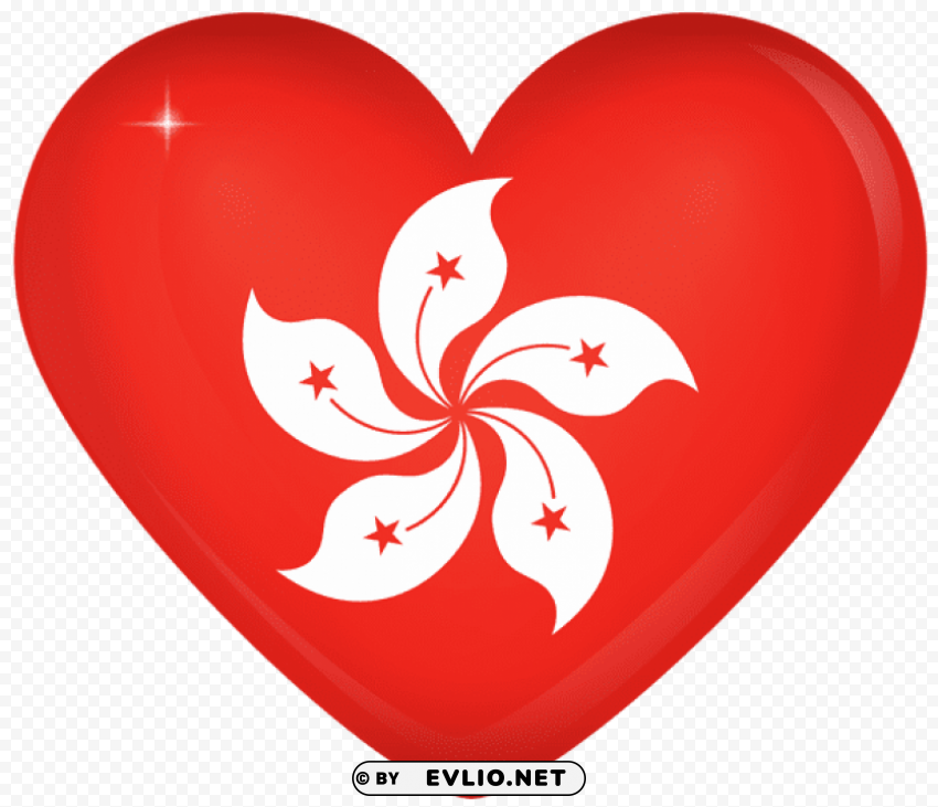 hong kong large heart flag PNG photos with clear backgrounds