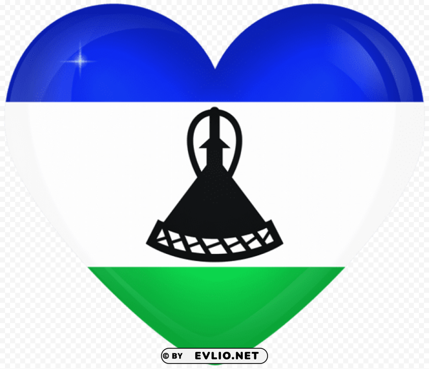 lesotho large heart flag Clear PNG pictures compilation