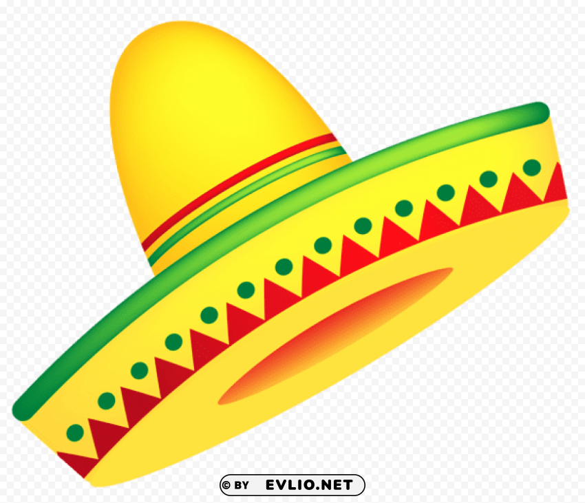 mexican sombrero vector Transparent PNG Graphic with Isolated Object