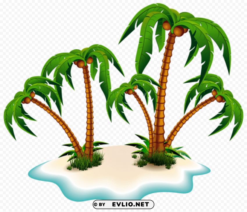 palm trees and islandpicture HighQuality Transparent PNG Isolated Graphic Element