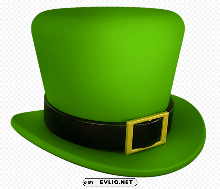 saint patricks day green leprechaun hat transparent Isolated Design Element in HighQuality PNG