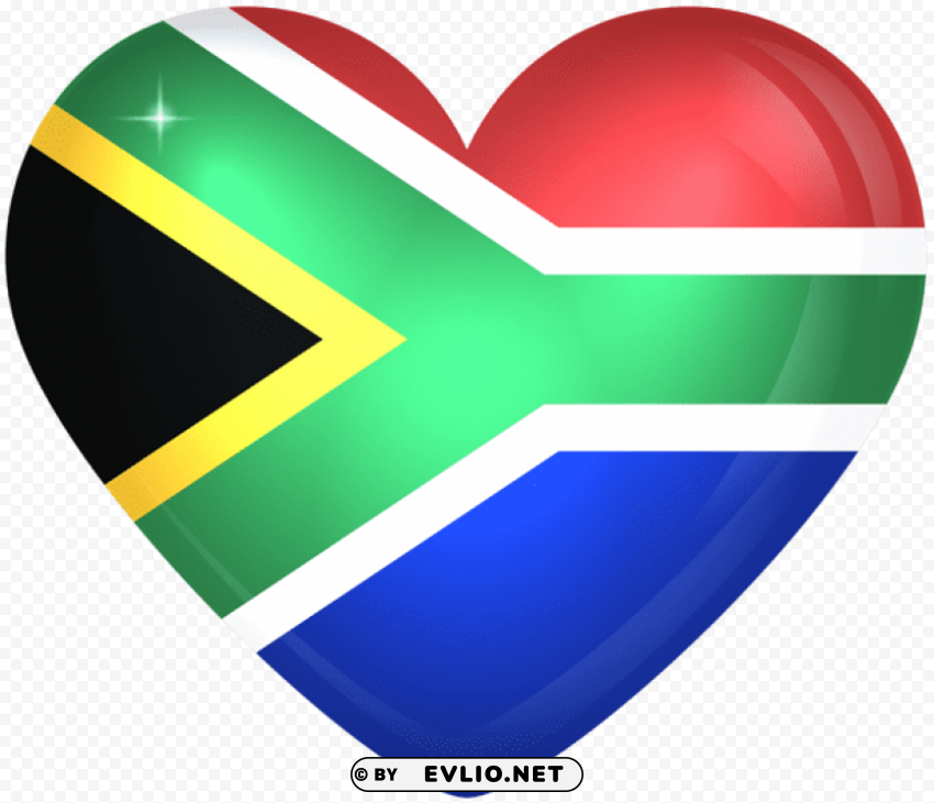 south africa large heart flag PNG transparent photos for presentations