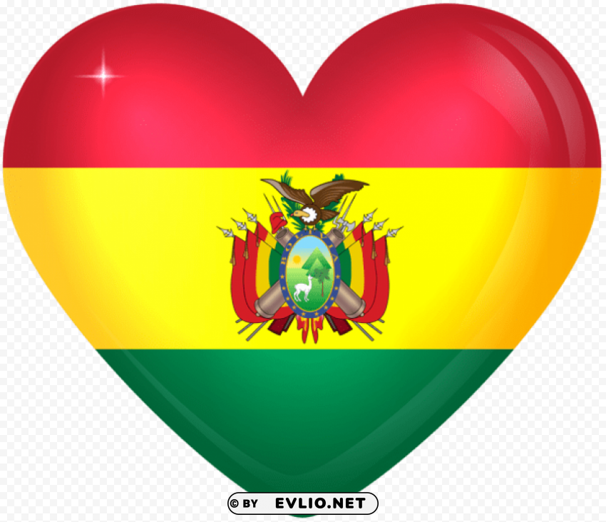 bolivia large heart flag PNG images for banners