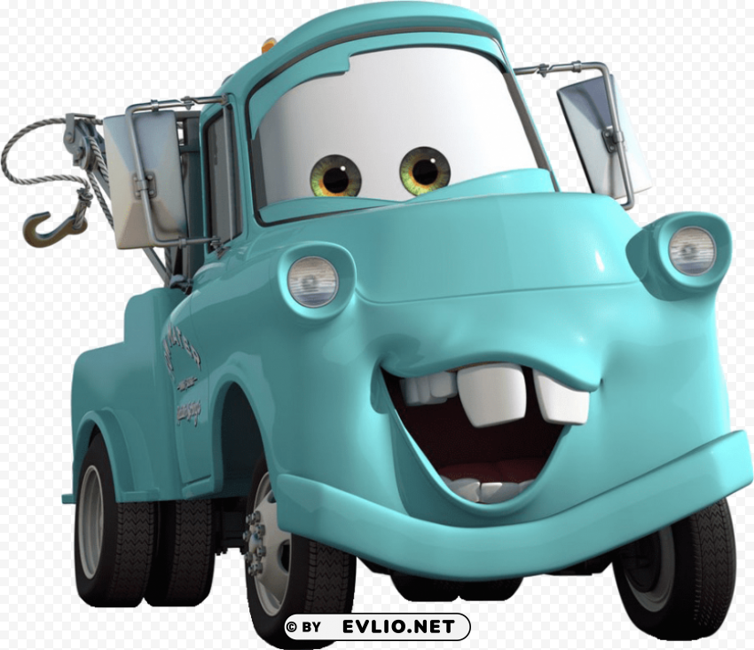 cars brand new mater blue PNG graphics with alpha transparency bundle