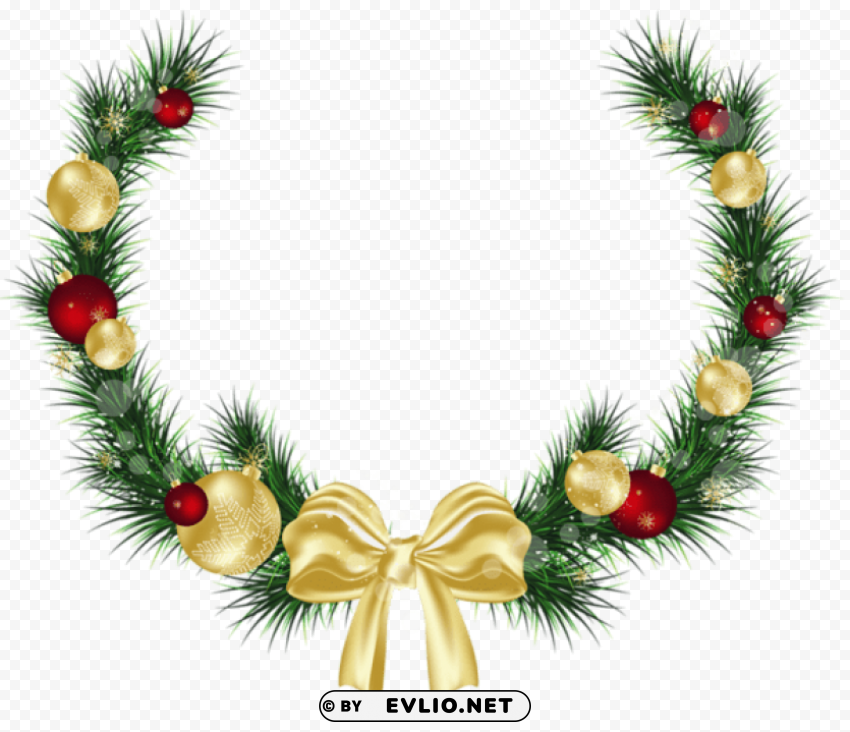 christmas pine decoration PNG images for graphic design
