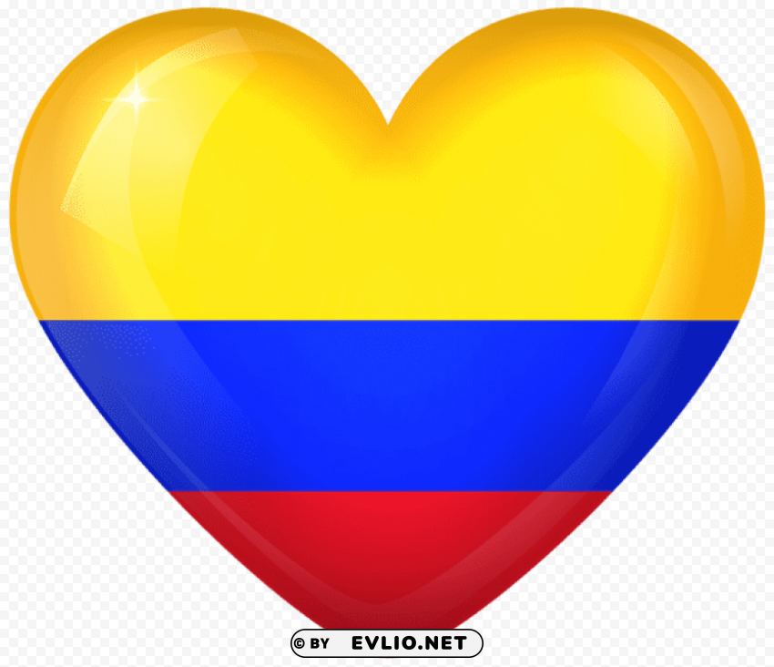 colombia large heart flag PNG Image with Clear Background Isolation