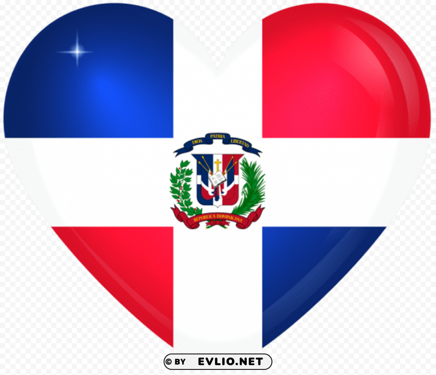 dominican republic large heart flag PNG with clear transparency