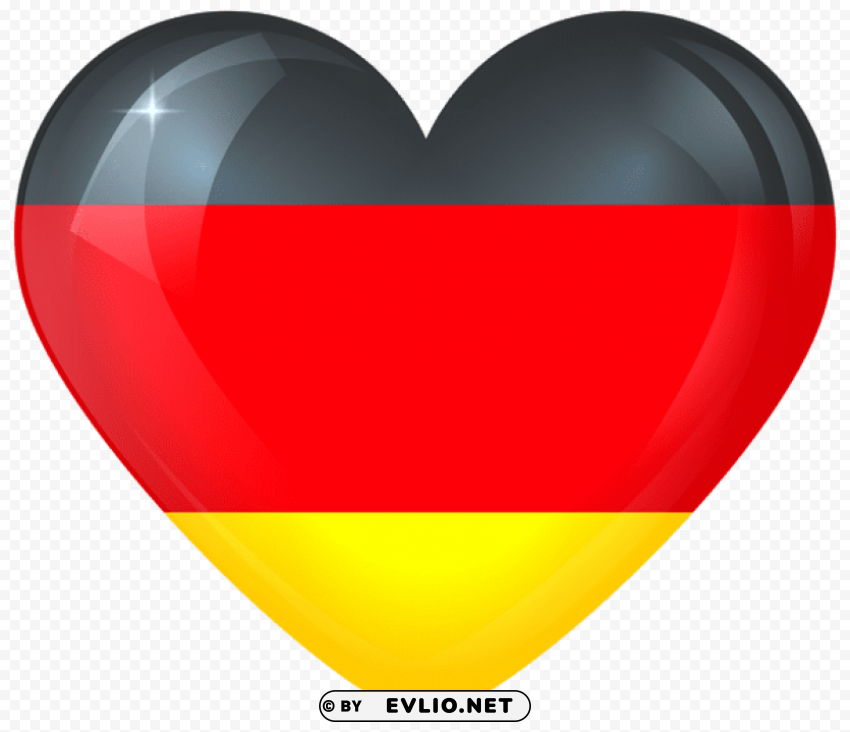germany large heart flag Isolated Item in HighQuality Transparent PNG