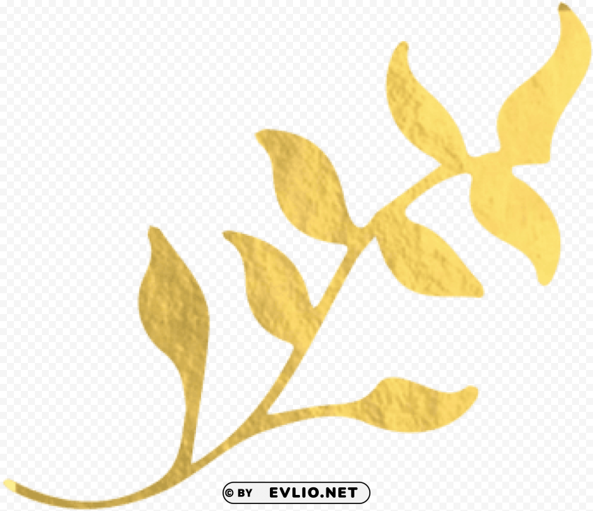 gold foil leaf Isolated Design Element in PNG Format