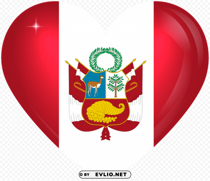 peru large heart flag PNG images for merchandise