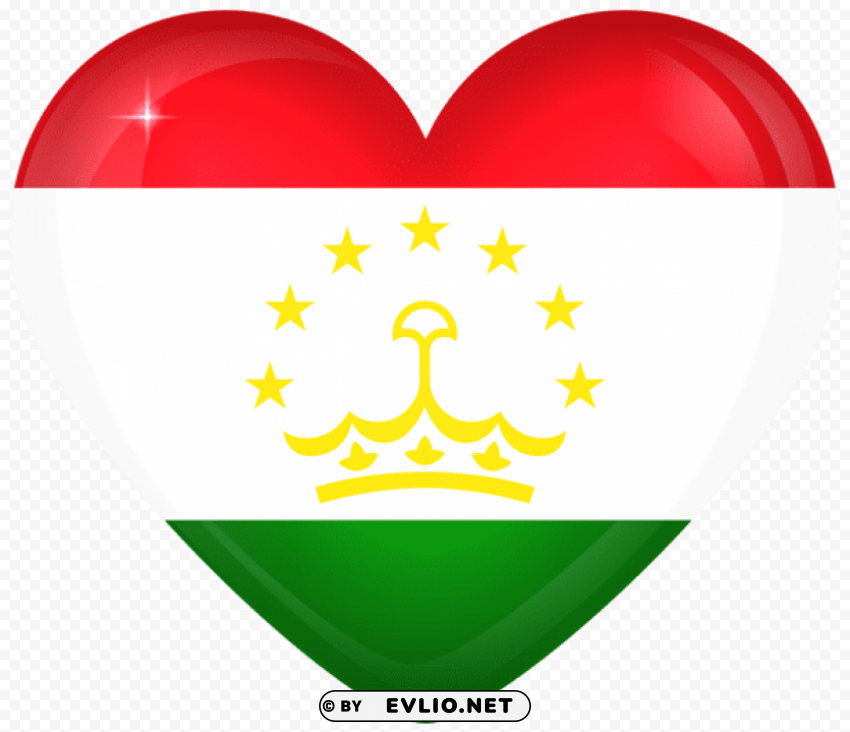 tajikistan large heart flag Free PNG images with transparency collection