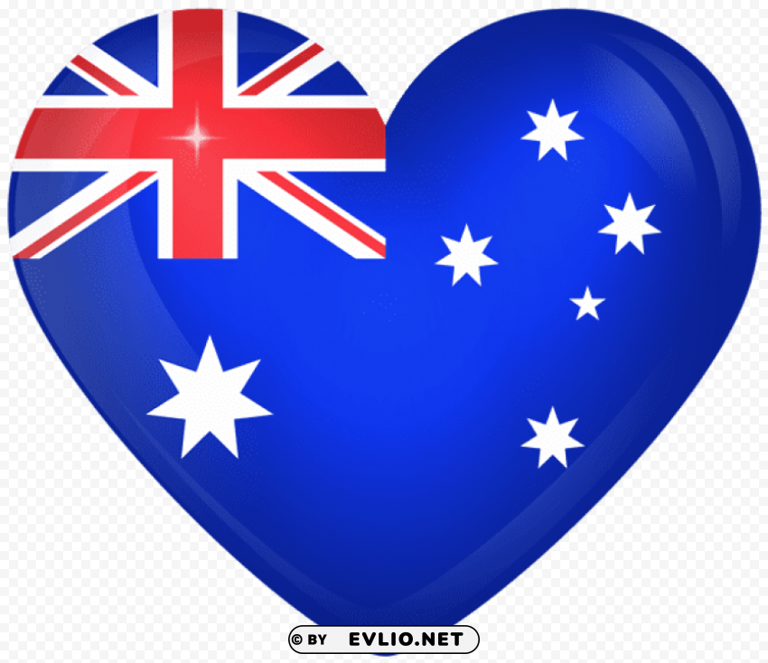 australia large heart flag Isolated Icon with Clear Background PNG