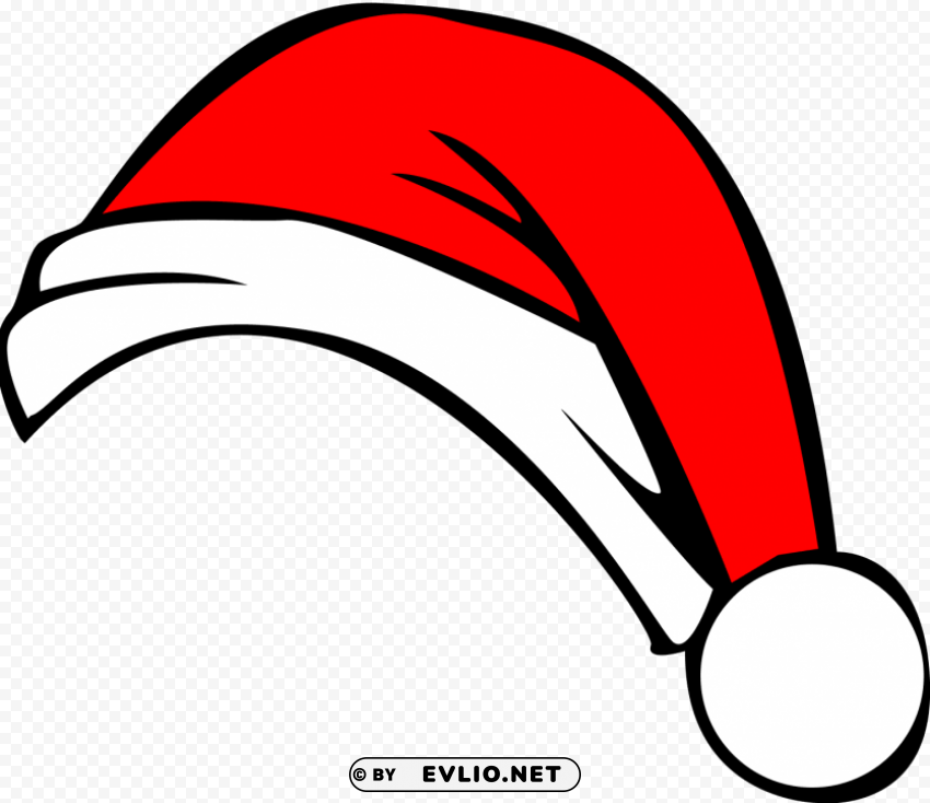christmas hat image - cartoon santa hat Clear Background Isolated PNG Icon