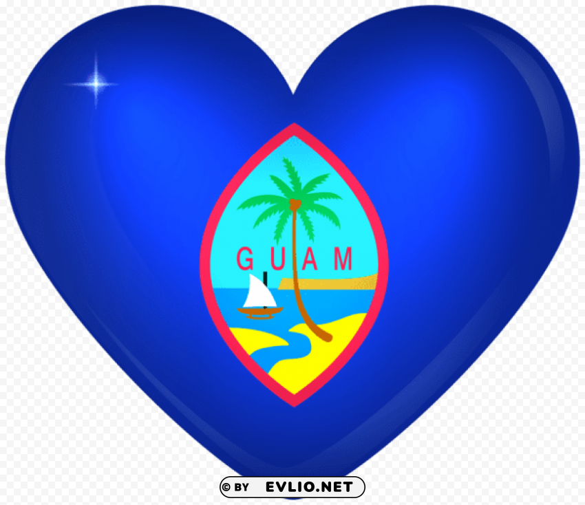guam large heart flag HighQuality Transparent PNG Isolated Object