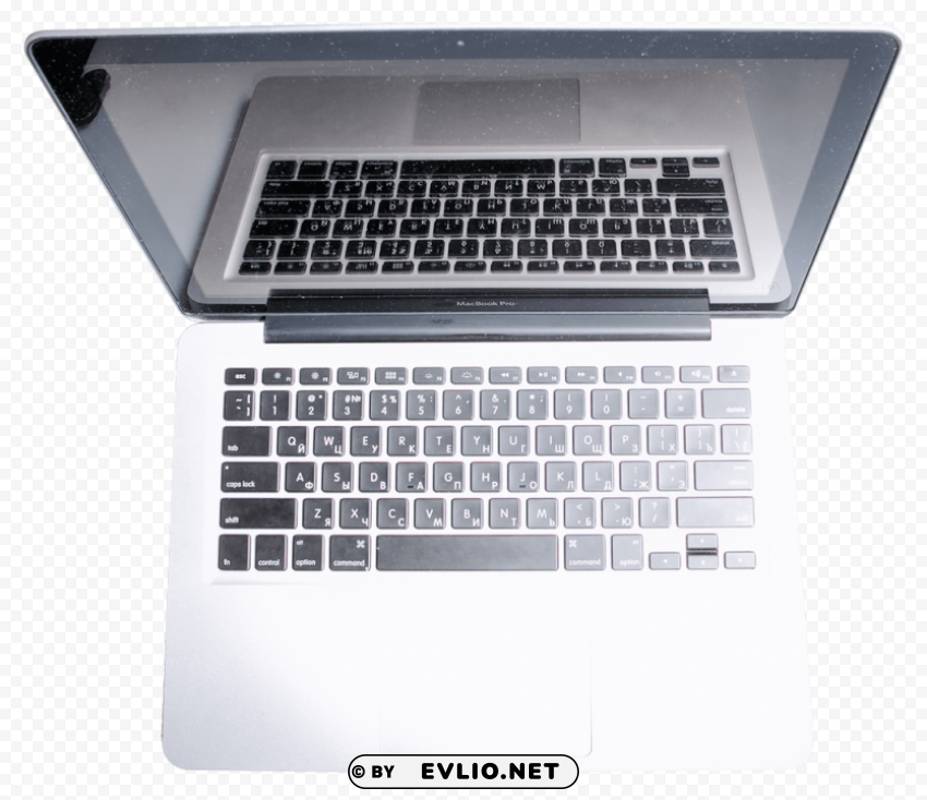 Laptop Top View Transparent Background PNG Isolated Art