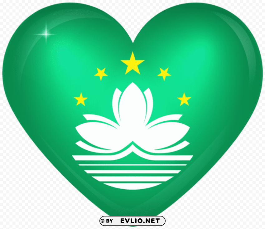 macau large heart flag HighQuality Transparent PNG Isolated Artwork
