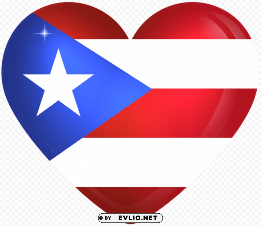 puerto r large heart flag PNG Image Isolated with Clear Background