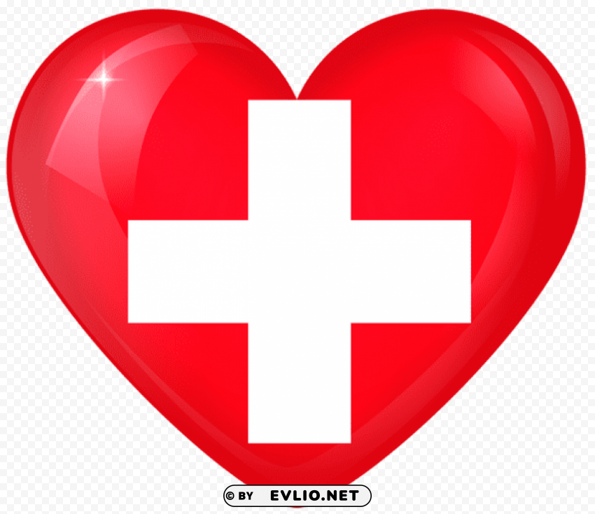 switzerland large heart flag PNG clipart with transparent background