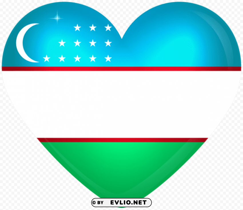 uzbekistan large heart flag Free PNG images with alpha transparency