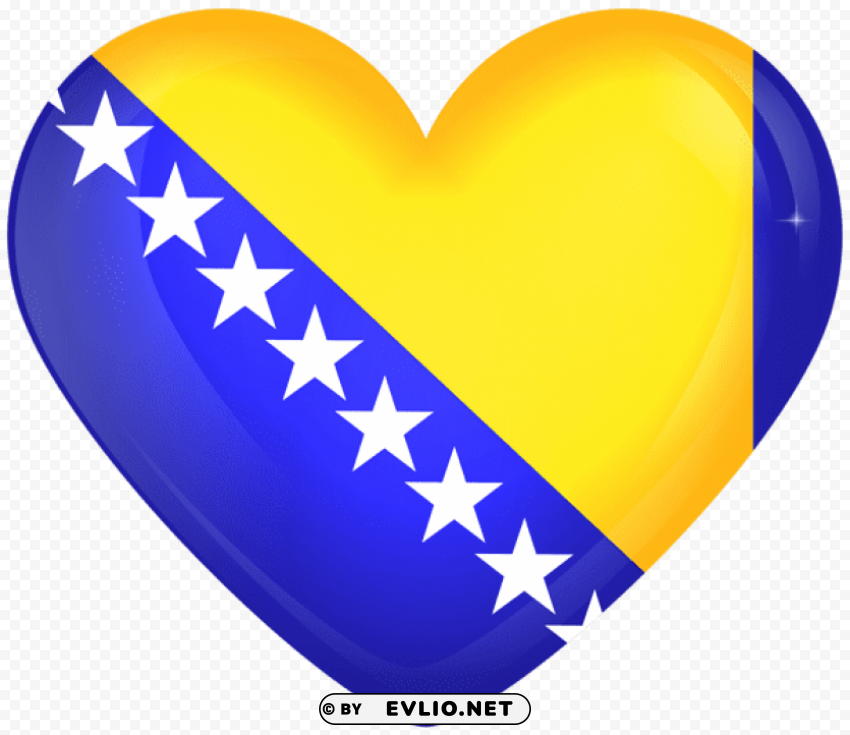 bosnia and herzegovina large heart flag PNG Graphic with Transparency Isolation