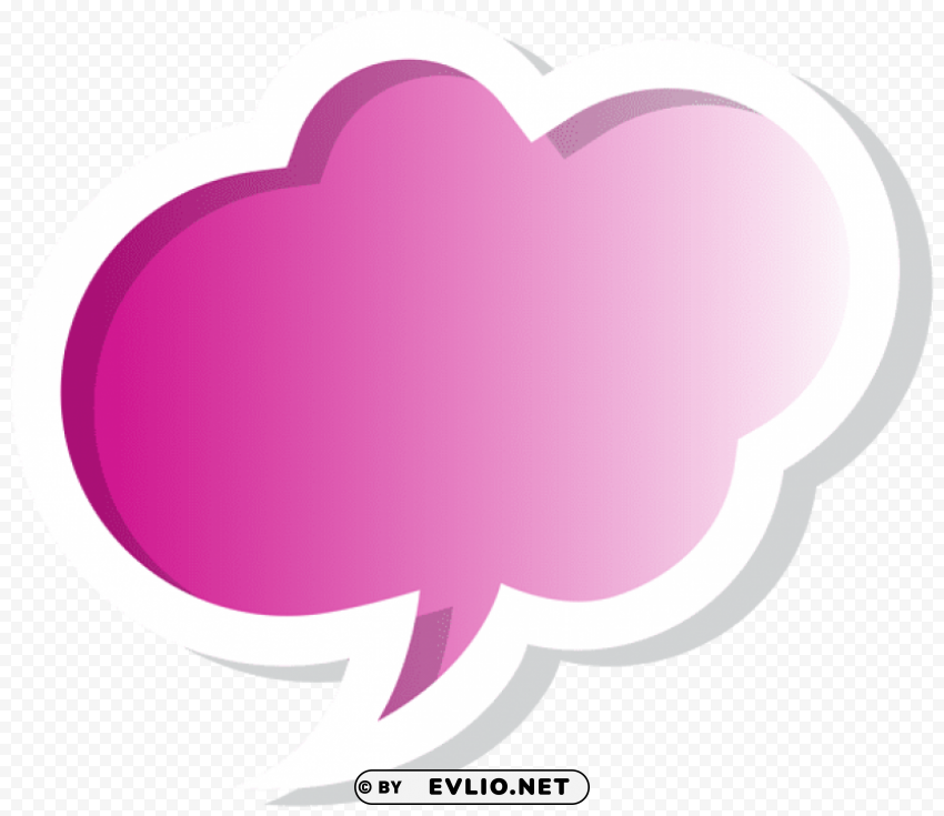 bubble speech cloud pink PNG images with transparent layer