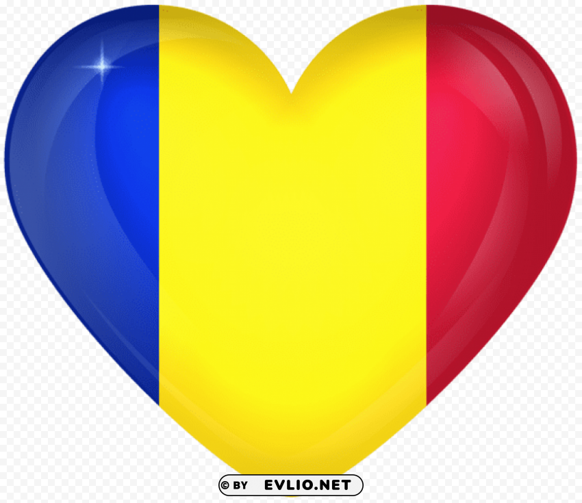 chad large heart flag PNG Image with Isolated Icon