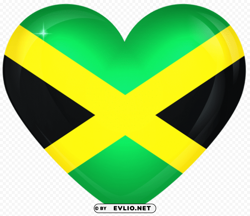 jamaica large heart flag PNG transparent pictures for editing