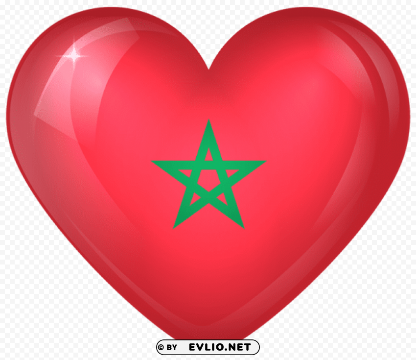 morocco large heart flag Clear image PNG