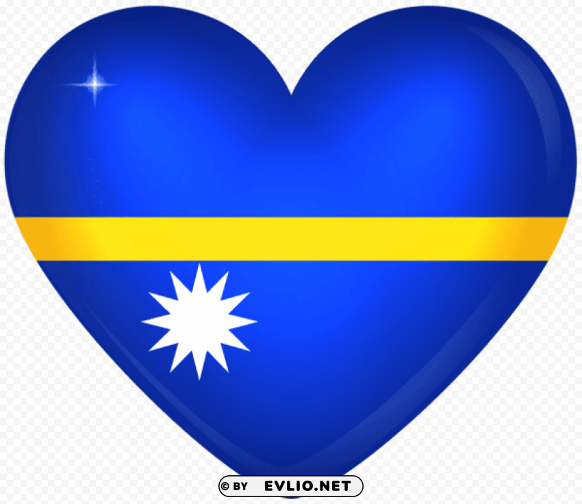 nauru large heart flag Clear Background PNG Isolated Design Element