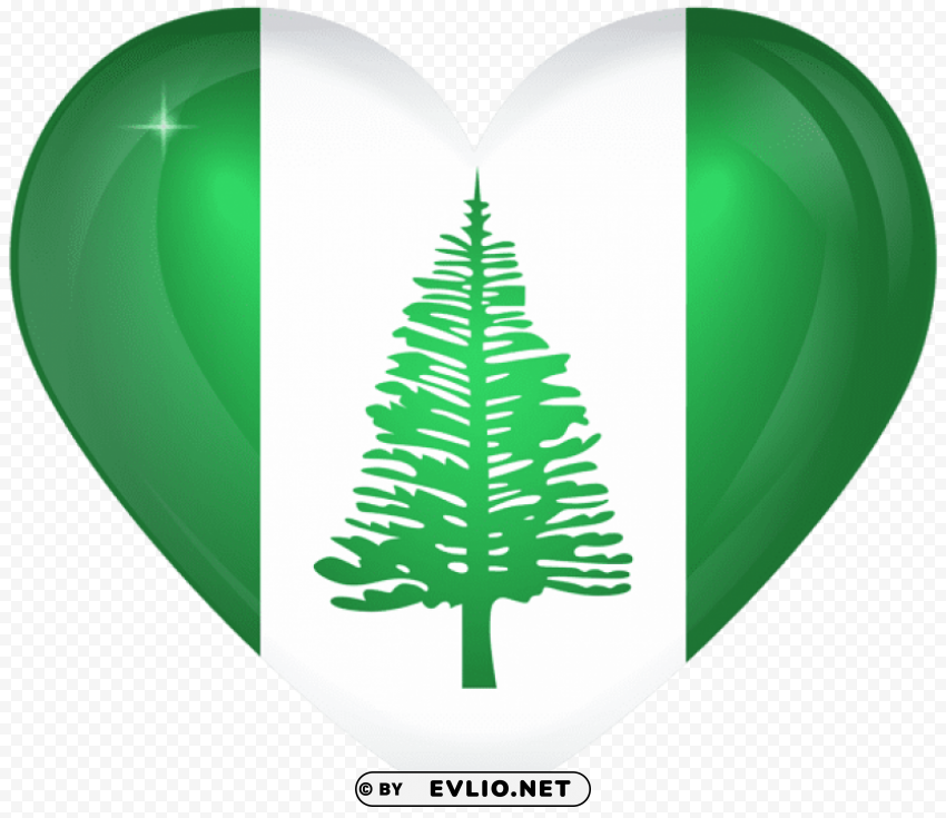 norfolk island large heart flag HighQuality Transparent PNG Isolated Graphic Design