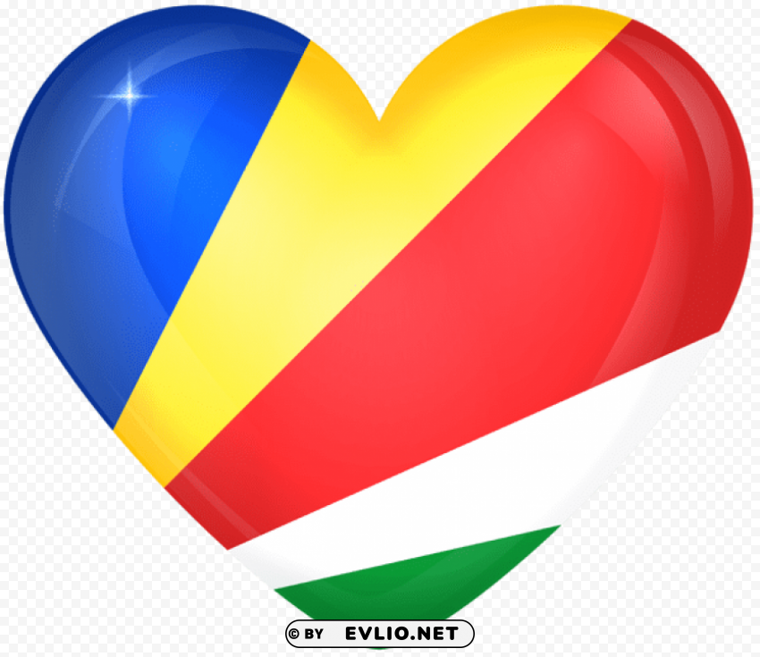 seychelles large heart flag Clear PNG images free download