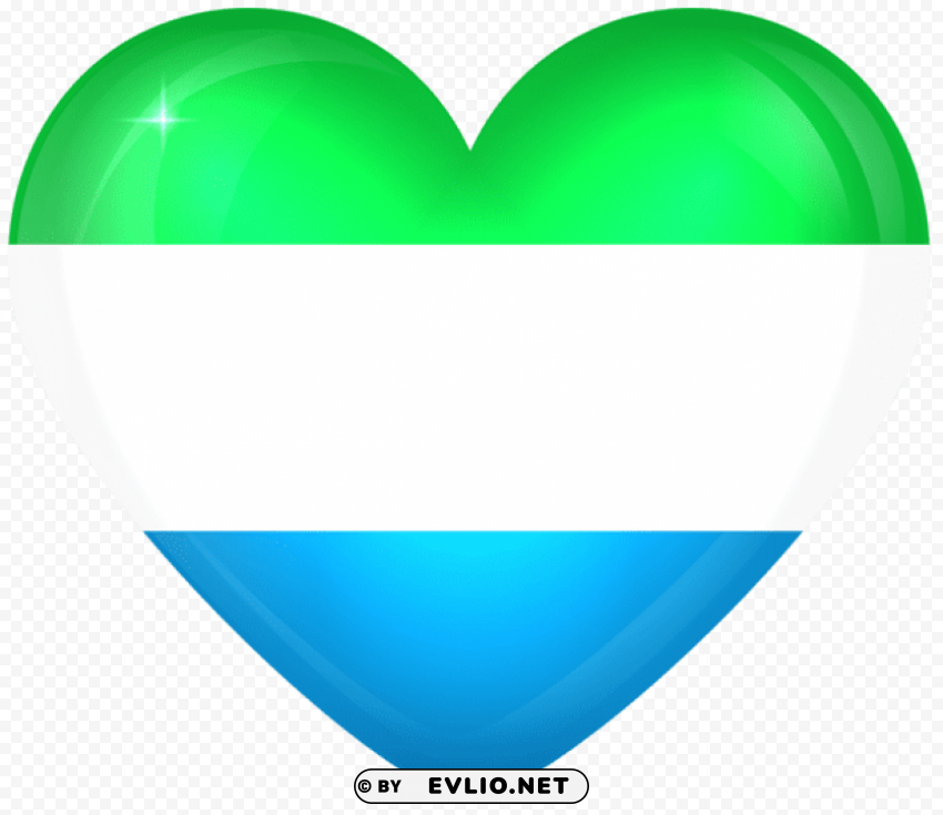 sierra leone large heart flag PNG with no background required